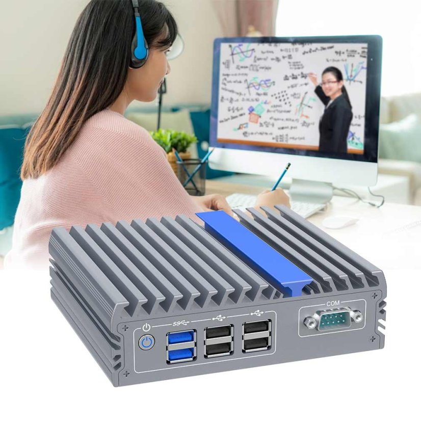 IEXP-302, J3710 průmyslové mini PC, bezventilátorové, 12V, Barebone