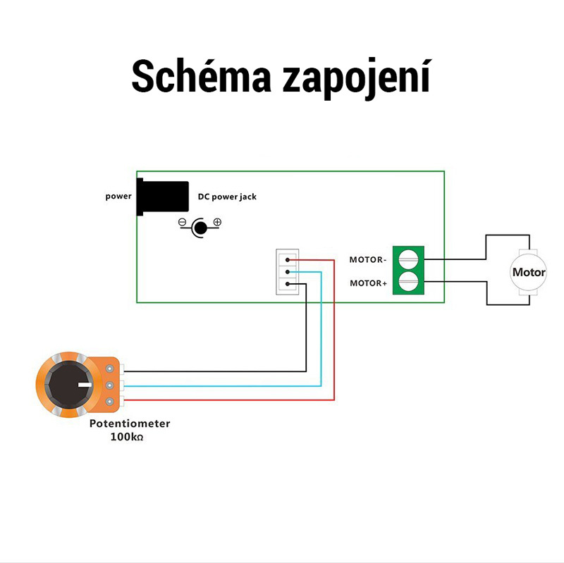 PWM Regulátor otáček pro stejnosměrné motory 6V-28V 3A