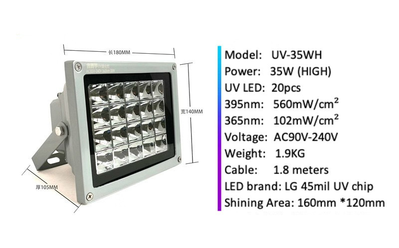 UV LED lampa na vytvrdzovanie