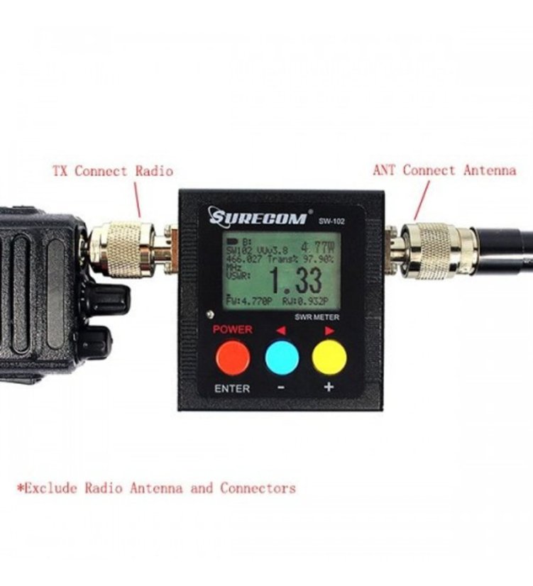 SW-102 Digitální VSWR měřič výkonu 125-525MHz