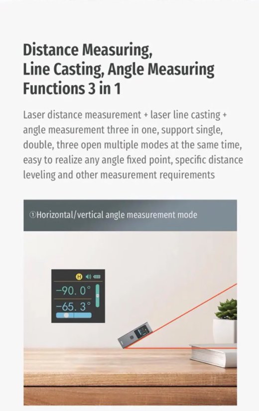DUKA LS6 Laserový Dálkoměr 40m