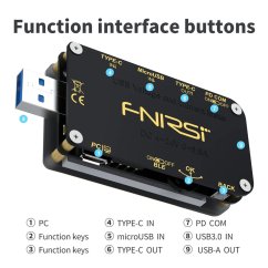 FNB48S USB tester – spúšťanie PD/QC, napätie, prúd, zvlnenie, test kábla