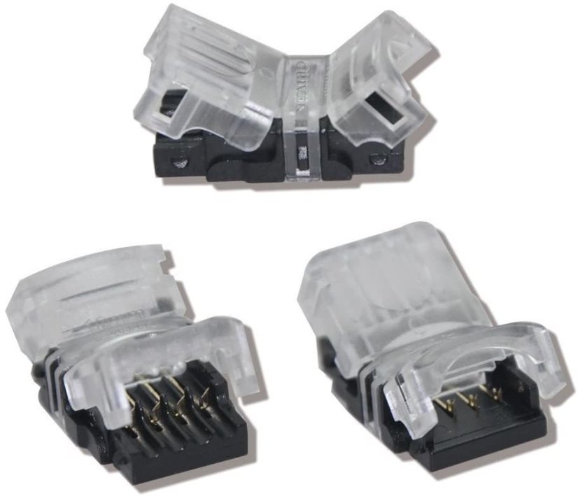 50pcs 4-pin Connector for 10mm LED RGB Epoxy Strip 5050 - Model: Strip-to-strip - QJ-DJ-N10BB-4