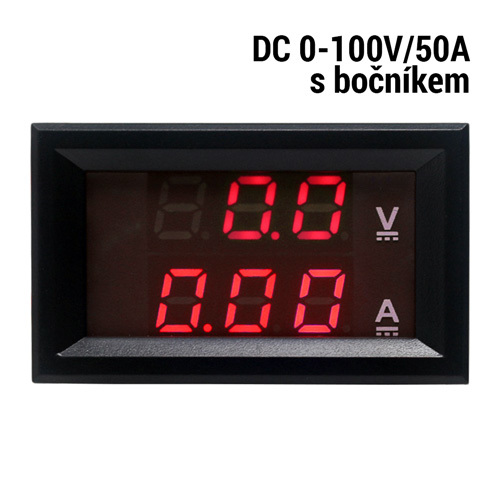 Digitální ampérmetr/voltmetr YB27VA 0-100V DC - Jmenovitý proud zátěže: 50A