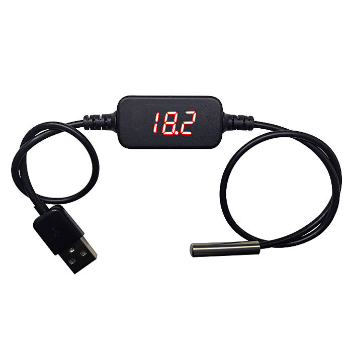 Digitální LED teploměr s USB připojením, DS18B20