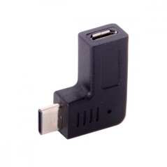 Curved Connector UC-212 USB C Male to Micro USB Female, 90°