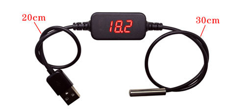 Digitální LED teploměr s USB připojením, DS18B20