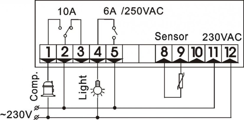 SF-101 220V/10A - Elektronický Termostat pro Chlazení
