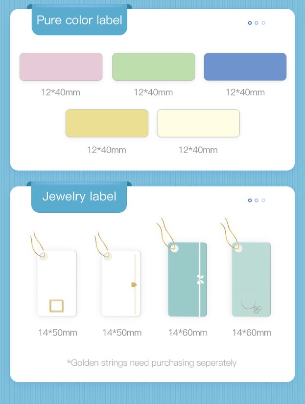 Nalepovací štítky NIIMBOT D11/D110 - Termotransferové - Nalepovací štítky: D11/D110 nalepovací štítky (57) R14*50-130 WHITE-B na šperky