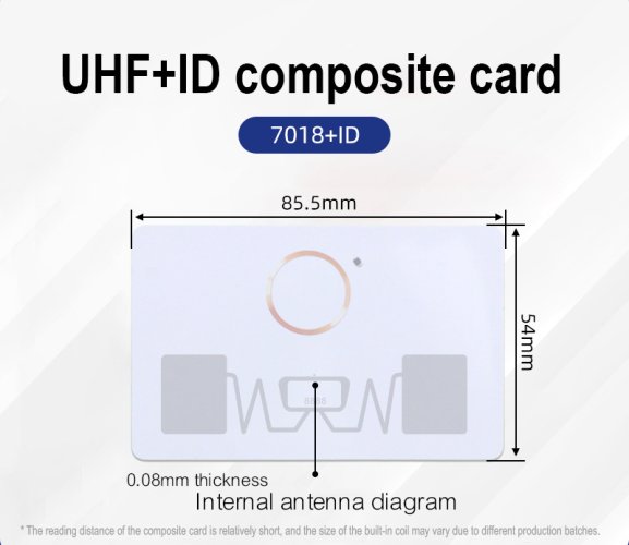 UHF RFID 915MHz ISO 18000-6C dvojfrekvenční bezpečnostní karta