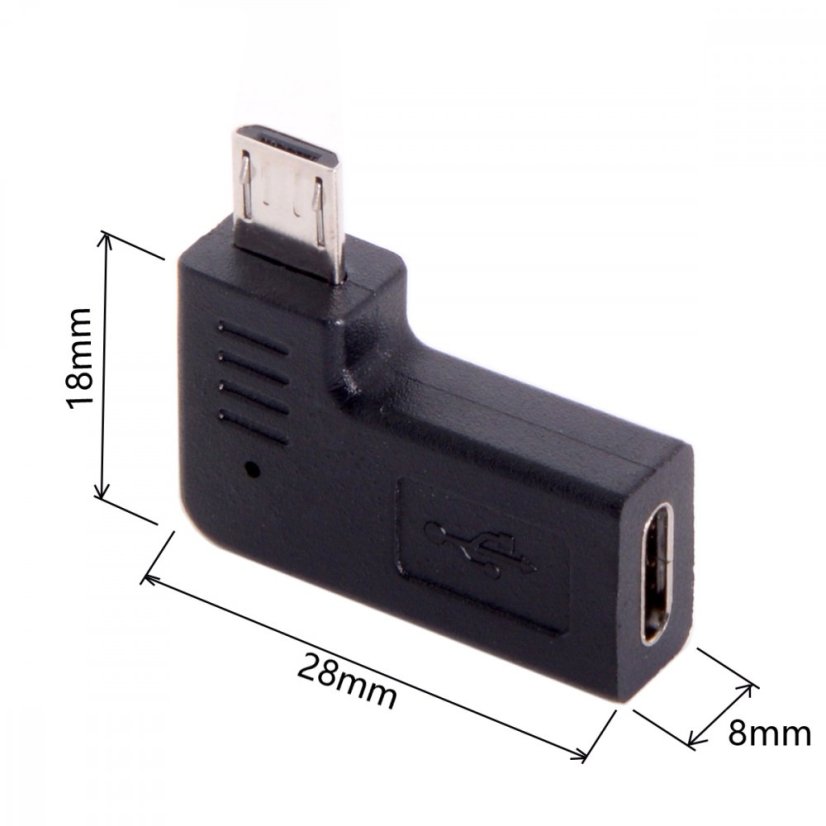 UC-213 USB C F na micro USB M konektor, zahnutý