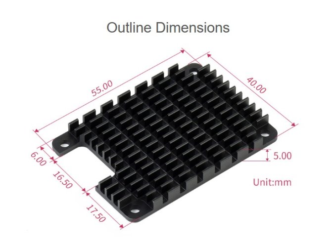 CM4-HEATSINK - hliníkový chladič pro Raspberry Pi Compute Module 4 CM4