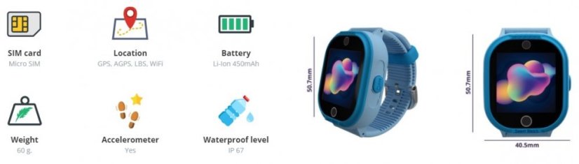 MyKi Watch 4 LITE - Vodotěsné Dětské Chytré Hodinky s GPS