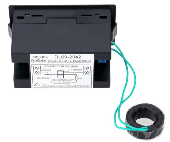 Digitální ampérmetr/voltmetr DL69-2042 AC 80-300V 100A s modrým podsvětlením