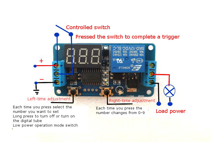 RN01-12 LED modul s časovým zpožděním a relé