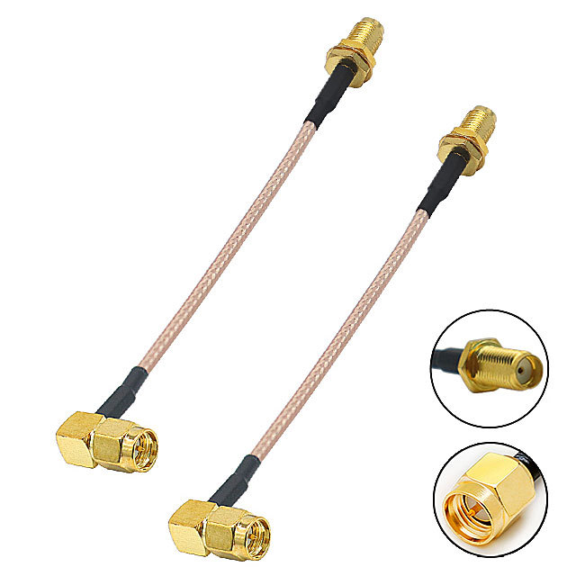 Pigtail SMA F - SMA M,  zahnutý RG316 - Vysoce kvalitní anténní kabel