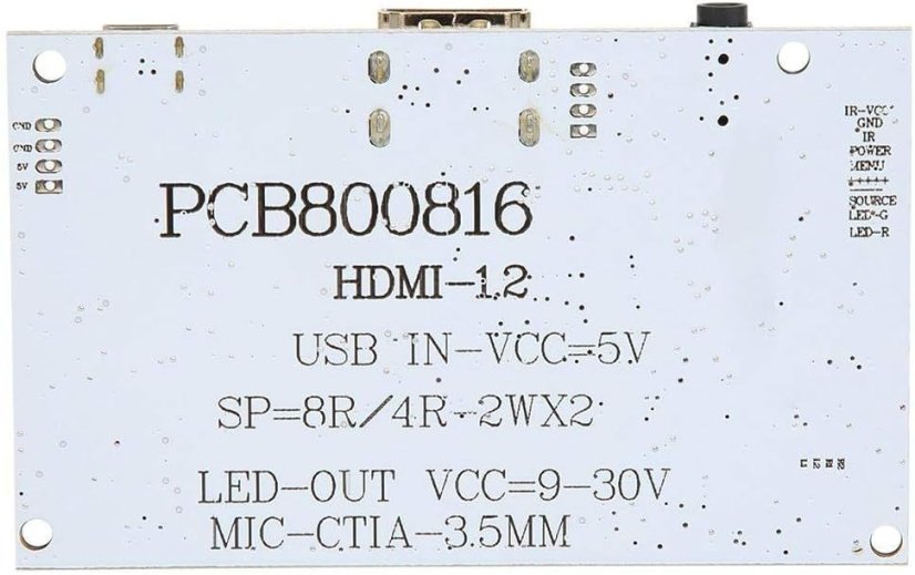 Ovladač PCB800816 pro TFT LCD displej