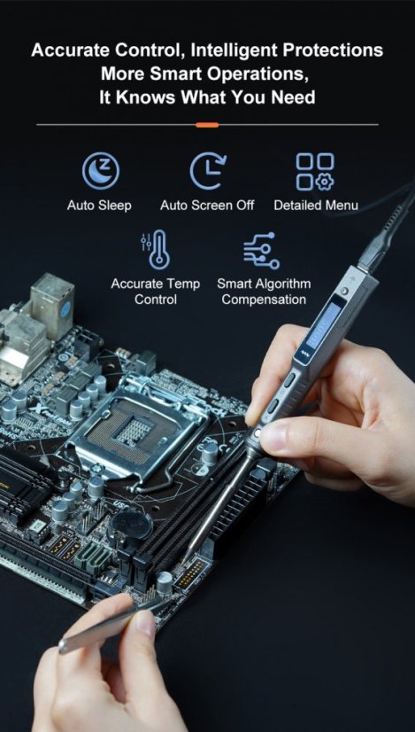 TS101 Digital Soldering Station with OLED Display - Fast and Precise Welding