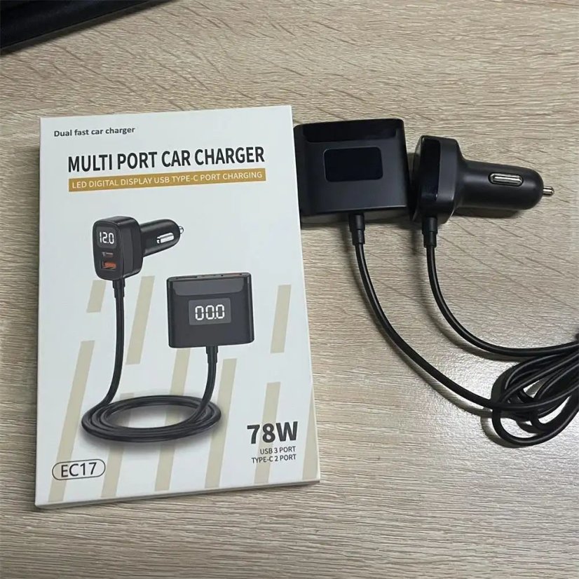EC17 58W Auto Nabíječka s 2x USB-C a 3x USB-A