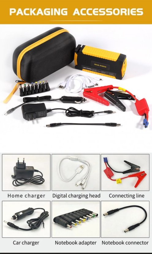3v1 69 800mAh power banka a startovací box s LED
