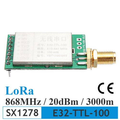 E32-TTL-100 SX1278 20dBm TTL 3km LoRa - UART modul - Pracovní frekvence: 868/900MHz