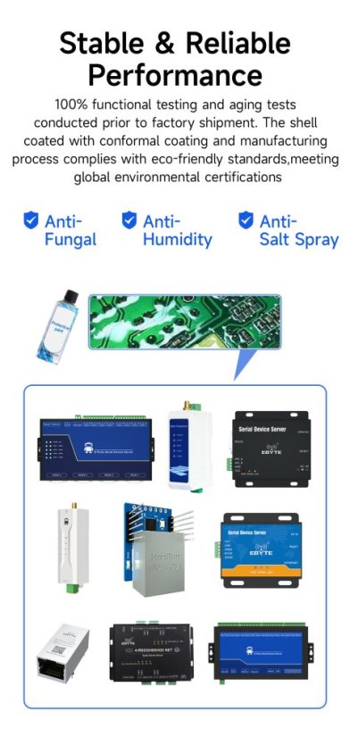 Ebyte NA611 Série – Průmyslový RS485 WiFi sériový server