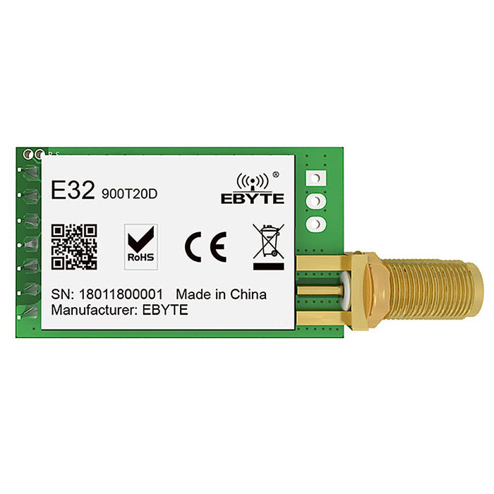 E32 LoRa DIP bezdrátový UART modul - UART modul - Pracovní frekvence: 433MHz, UART modul - Max výkon: 33dB