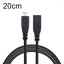 USB Type-C Cable 2m - Black, Male/Female