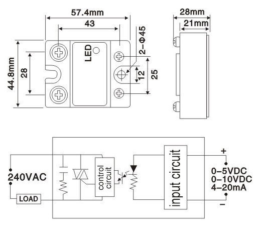 SSR1 DC-AC SSR relé 24-480V AC 10A