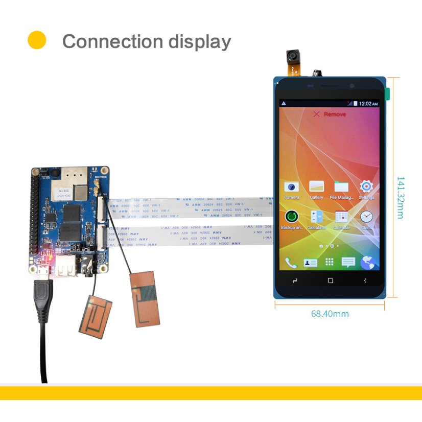 OrangePi 4.98" TFT Displej pro 3G IOT Desky