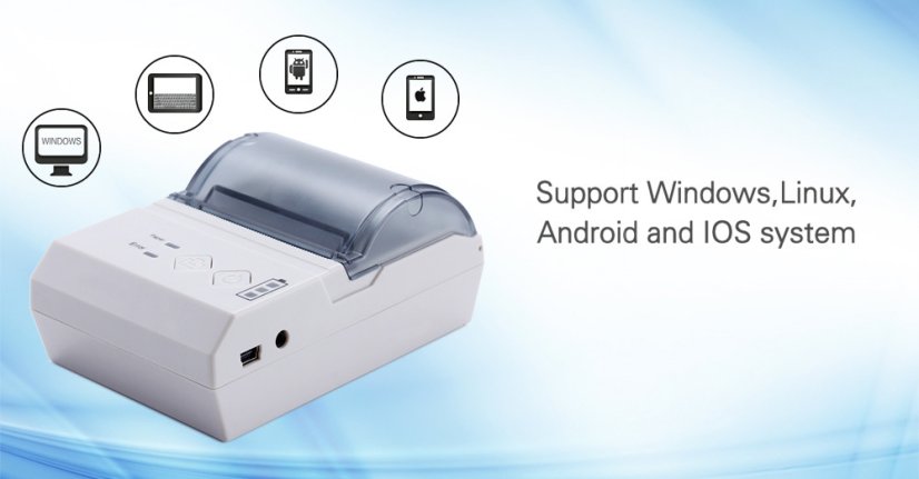 RGB-E200 58mm BT Mobilní tiskárna účtenek a čárových kódů