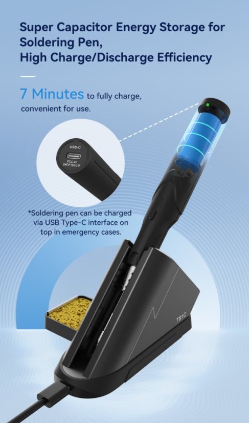 Cordless Digital Soldering Station TS1C with OLED Display