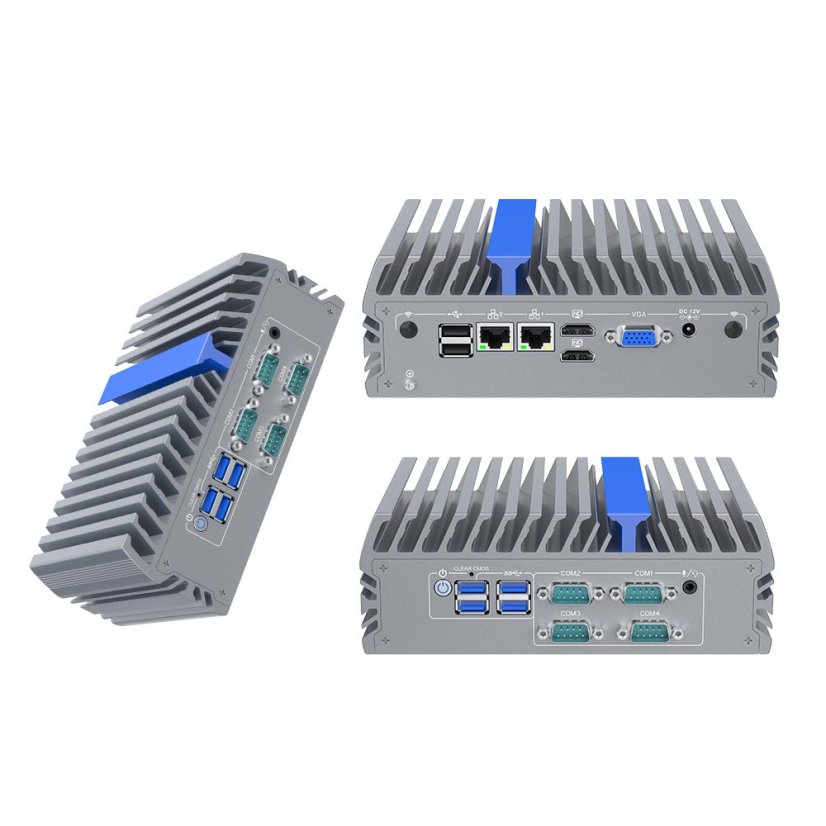 IEXP-332 průmyslové PC, Intel N100, 2× HDMI, VGA, 4× COM, Dual LAN, Barebone