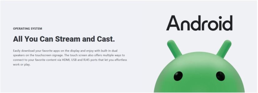 14" řada WF 1, průmyslový Android tablet, dotyk, PoE a VESA