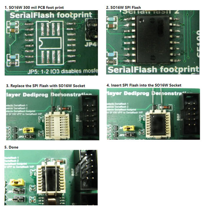 Test Socket SPI Flash SMT 16 Pin