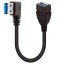 USB 3.0 prodlužovací kabel, samec-samice, zahnutý
