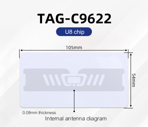UHF RFID 915MHz ISO 18000-6C bezpečnostní karta
