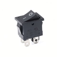 KCD1 Rocker Switch, 250V AC, 6A, Black