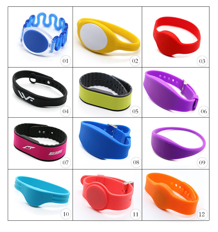 ID033 T5577 125kHz RFID Silikonový Náramek pro Polohování a Přístup - Barva: Modrá