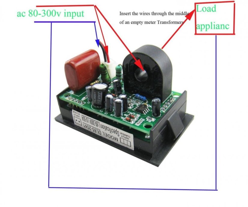 DL85-2041 AC 80-300V 50A 2v1 LED Digitální Ampérmetr a Voltmetr