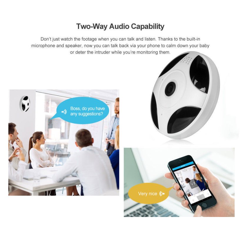 RGB-VR3-X20 1080P 2MP HD 360° WiFi IP P2P Indoor Camera