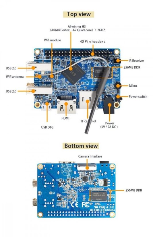 Orange Pi Lite H3 Čtyřjádrový 1GB RAM