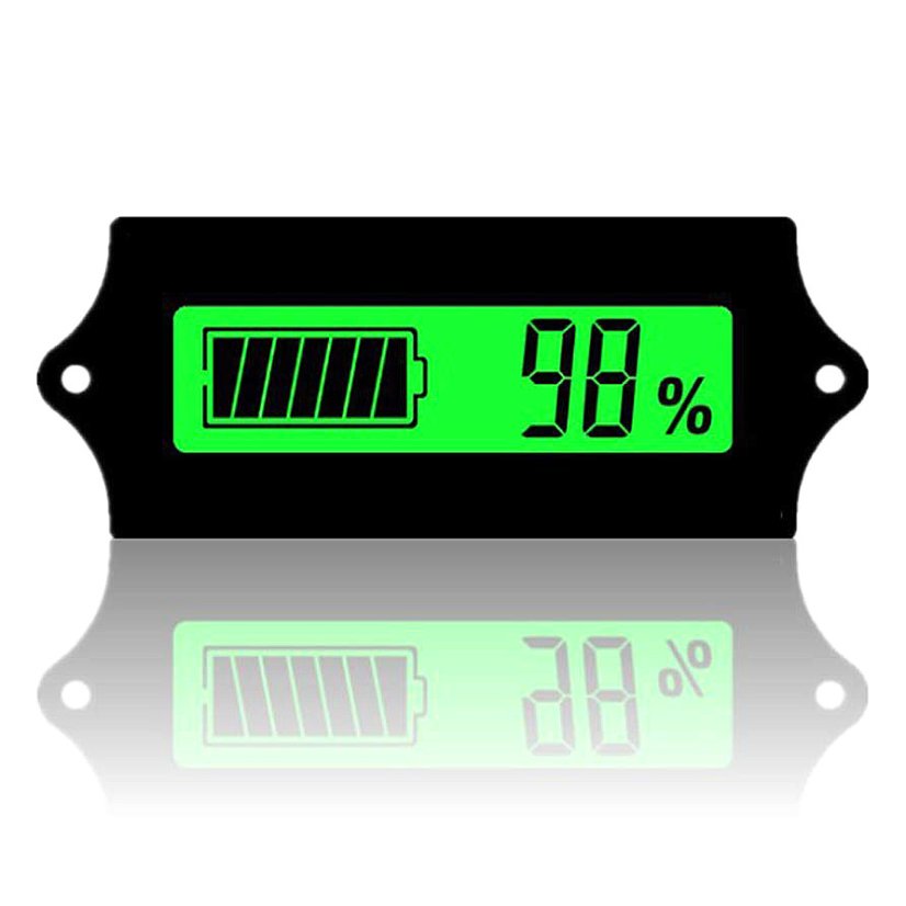 GY-6 LCD indikátor stavu baterie 12V-48V - Barva: Zelená