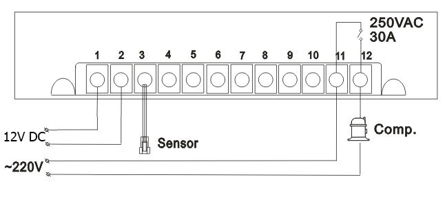 SF-781 12V/30A - Elektronický termostat pro chlazení a mražení