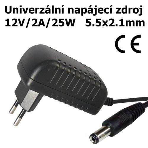 RGB-P2A Napájecí Zdroj 12VDC/2A/25W 5.5x2.1mm CE - Neoriginální