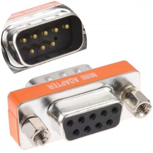 DB9 Null Modem Crossover Adaptér - Konektor RS232