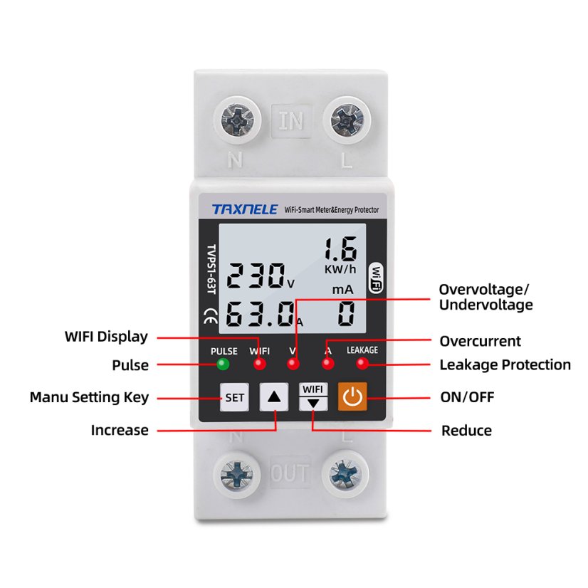 Smart Surge and Under-voltage Protection TVPS1-63T with WiFi