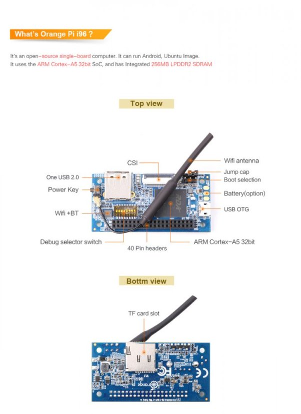 Orange Pi i96 IoT RDA Micro 8810PL
