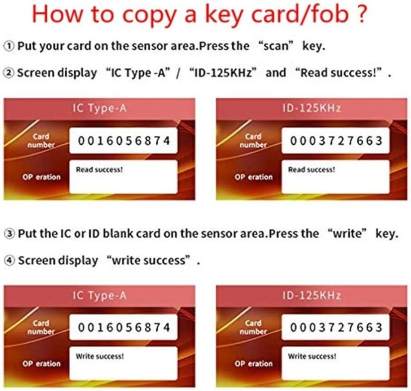 300CD Handheld RFID Chip and Card Reader with Duplication