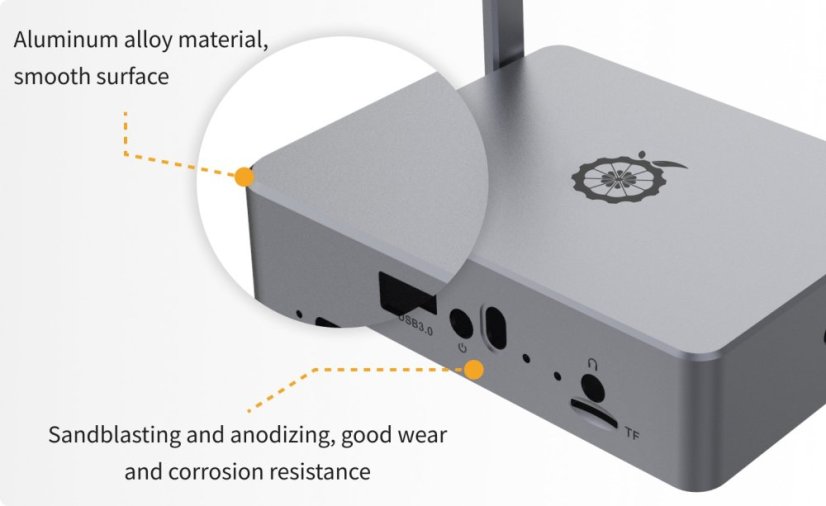 Kryt pro vývojovou desku Orange Pi 5 Plus s anténami